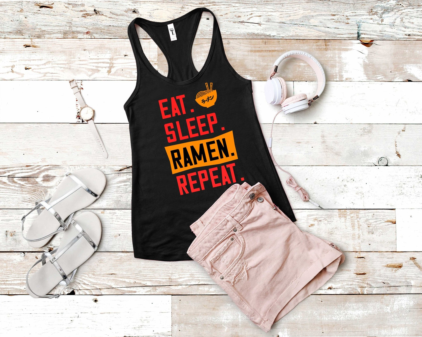 Eat Sleep Ramen Shirt for Foodie | Stocking Stuffer for College Student - Gone Coastal Creations - Shirts