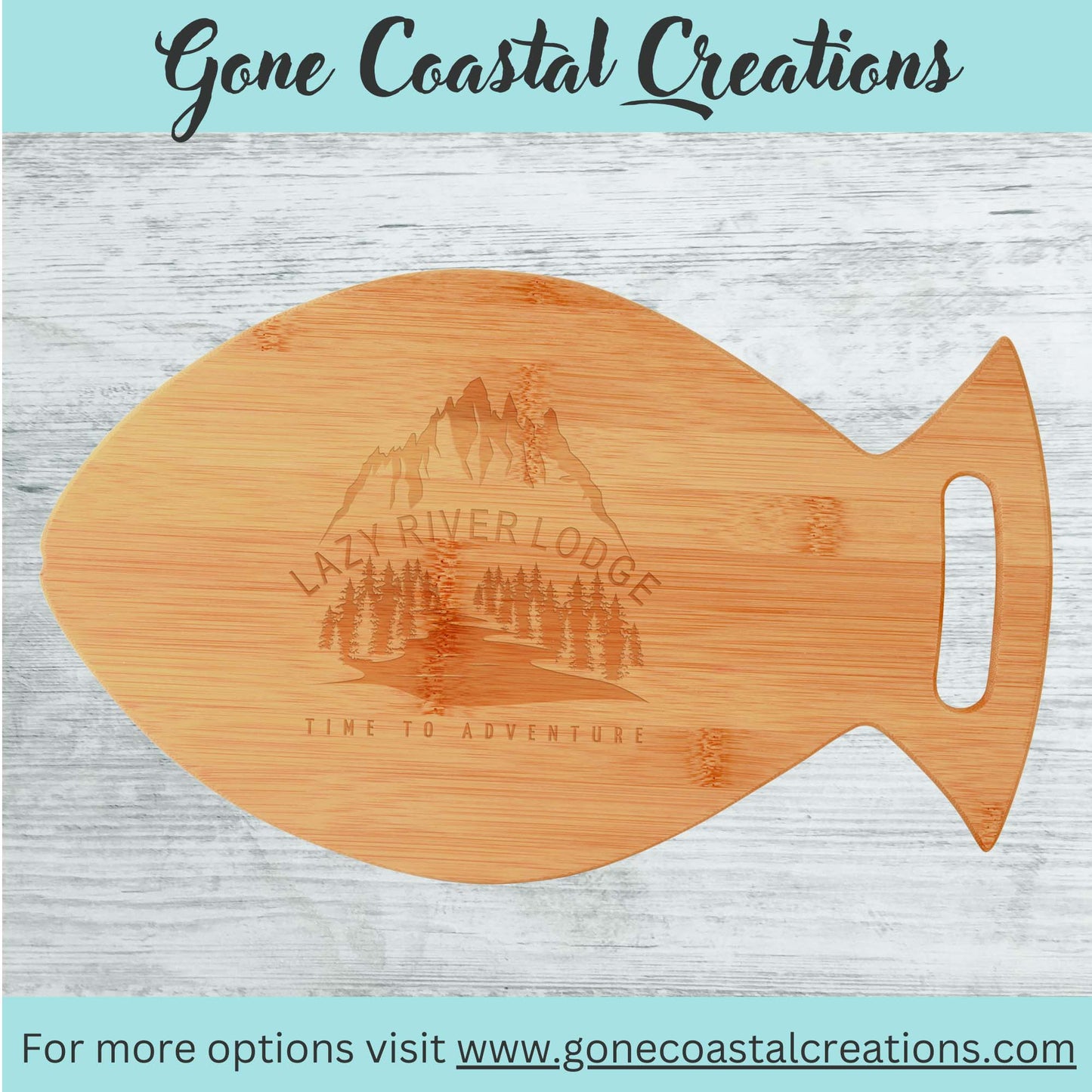 Fish Shaped Bamboo Cutting Board - Ready for Personalized Engraving - Gone Coastal Creations - Engraved Gifts