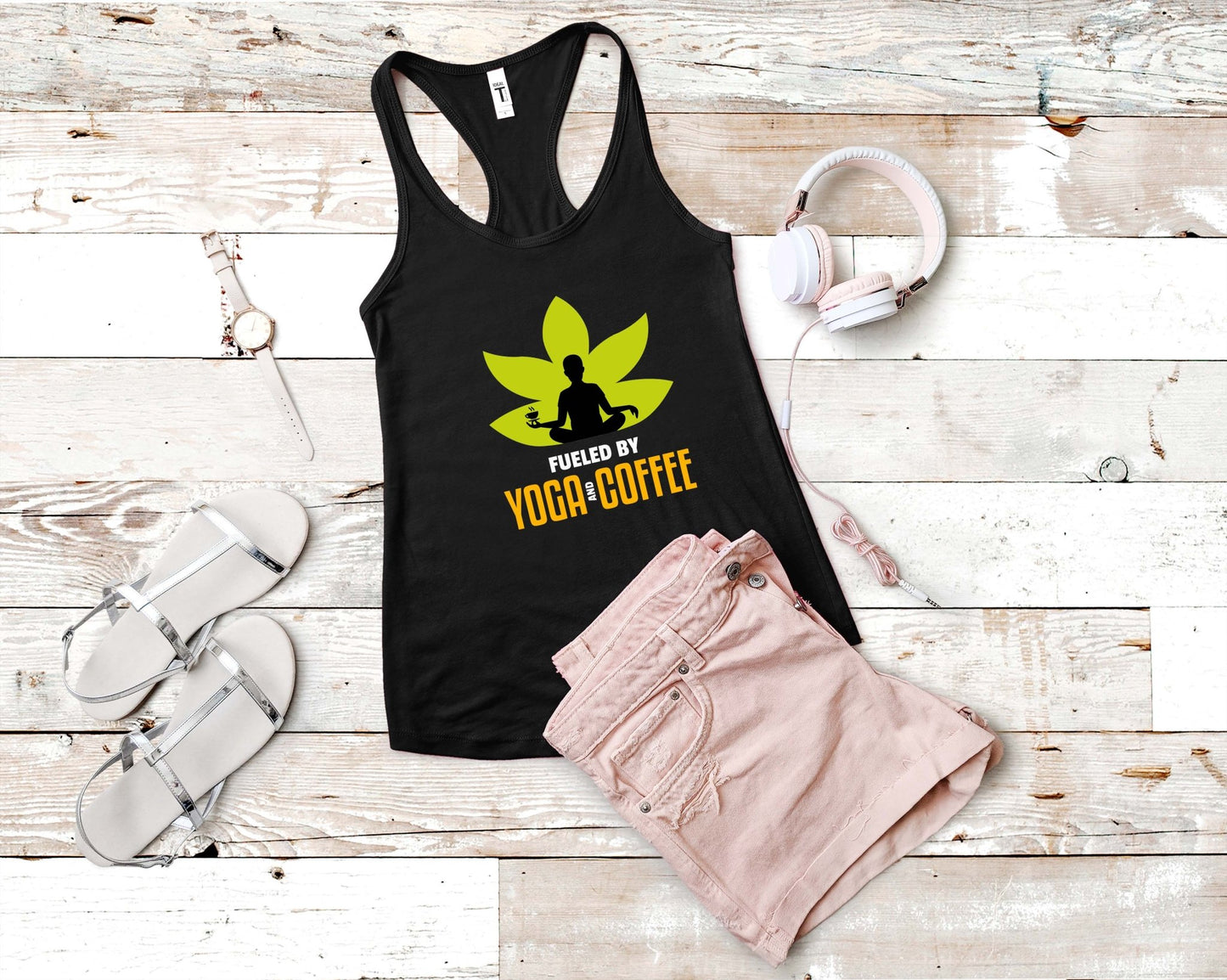 Fueled by Yoga and Coffee - Gone Coastal Creations - Shirts