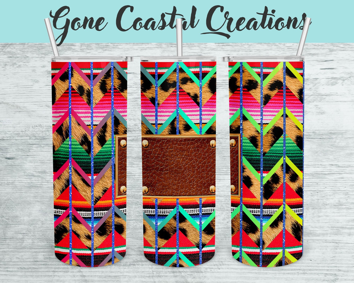 Geometric Design Personalized Tumbler - Add your personal photo to make a unique gift this holiday - Gone Coastal Creations - Mugs & Tumblers