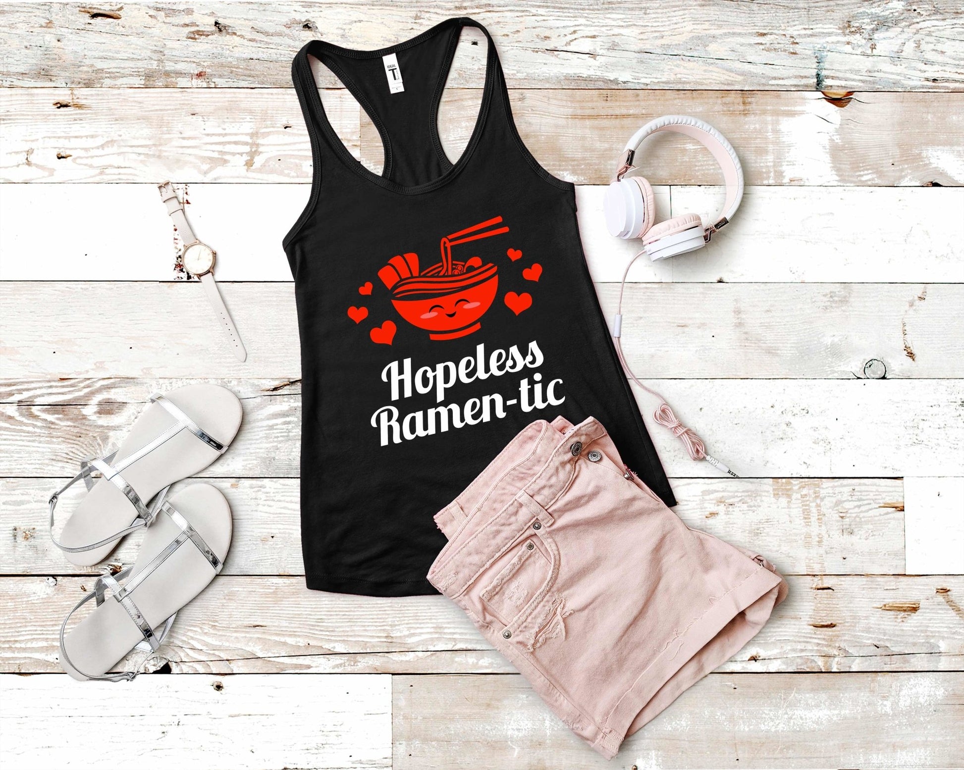 Hopeless Ramen-tic Shirt for Foodie | Stocking Stuffer for College Student - Gone Coastal Creations - Shirts