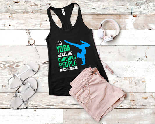 I Do Yoga - Punching People is Bad | Yoga Lovers Shirt - Gone Coastal Creations - Shirts