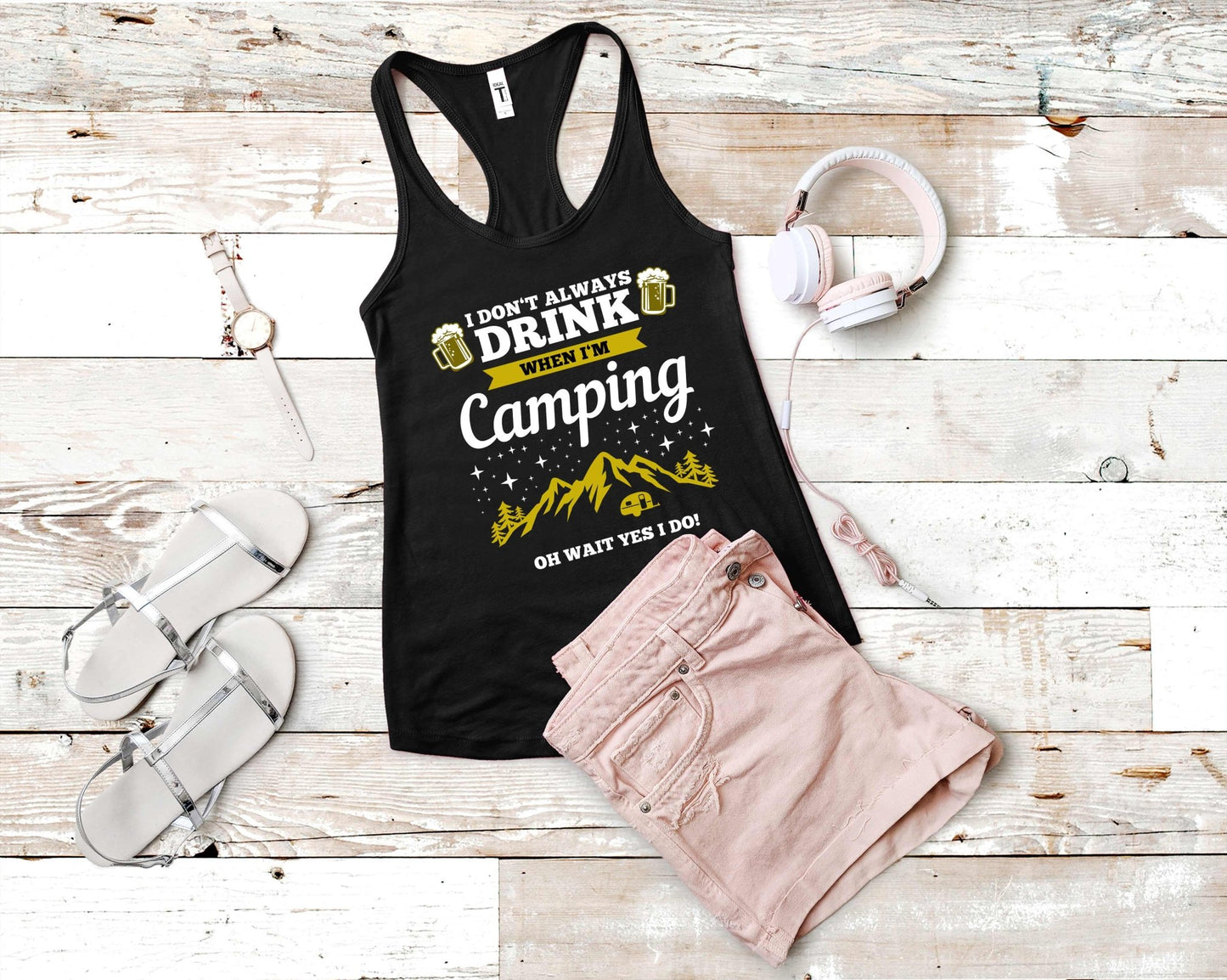 I dont always drink when Im Camping - Wait Yes I do | Funny Camping Shirts for the Outdoor Adventurer - Gone Coastal Creations - shirts