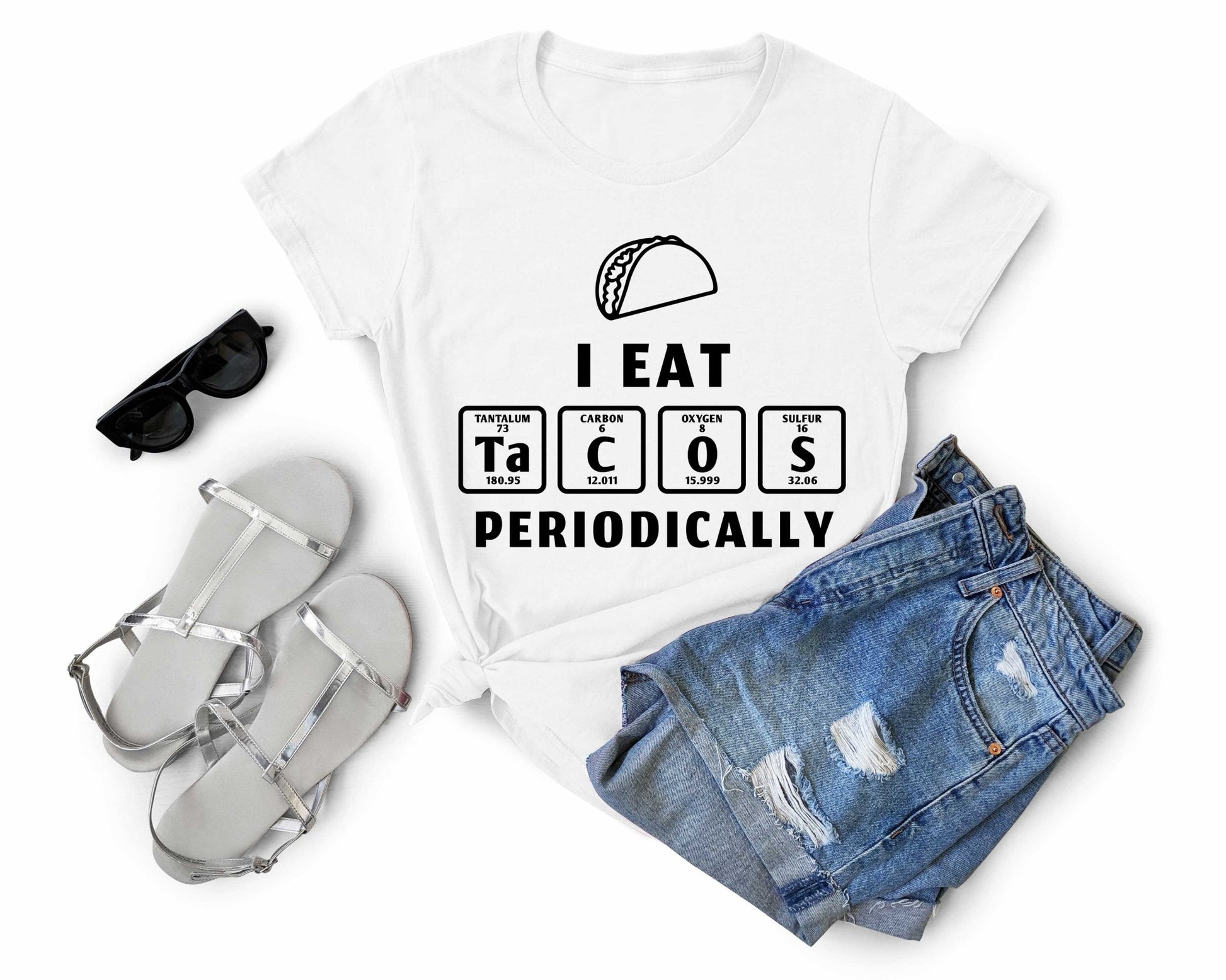 I Eat Tacos Periodically | Taco Pun Shirt - Gone Coastal Creations - Shirts