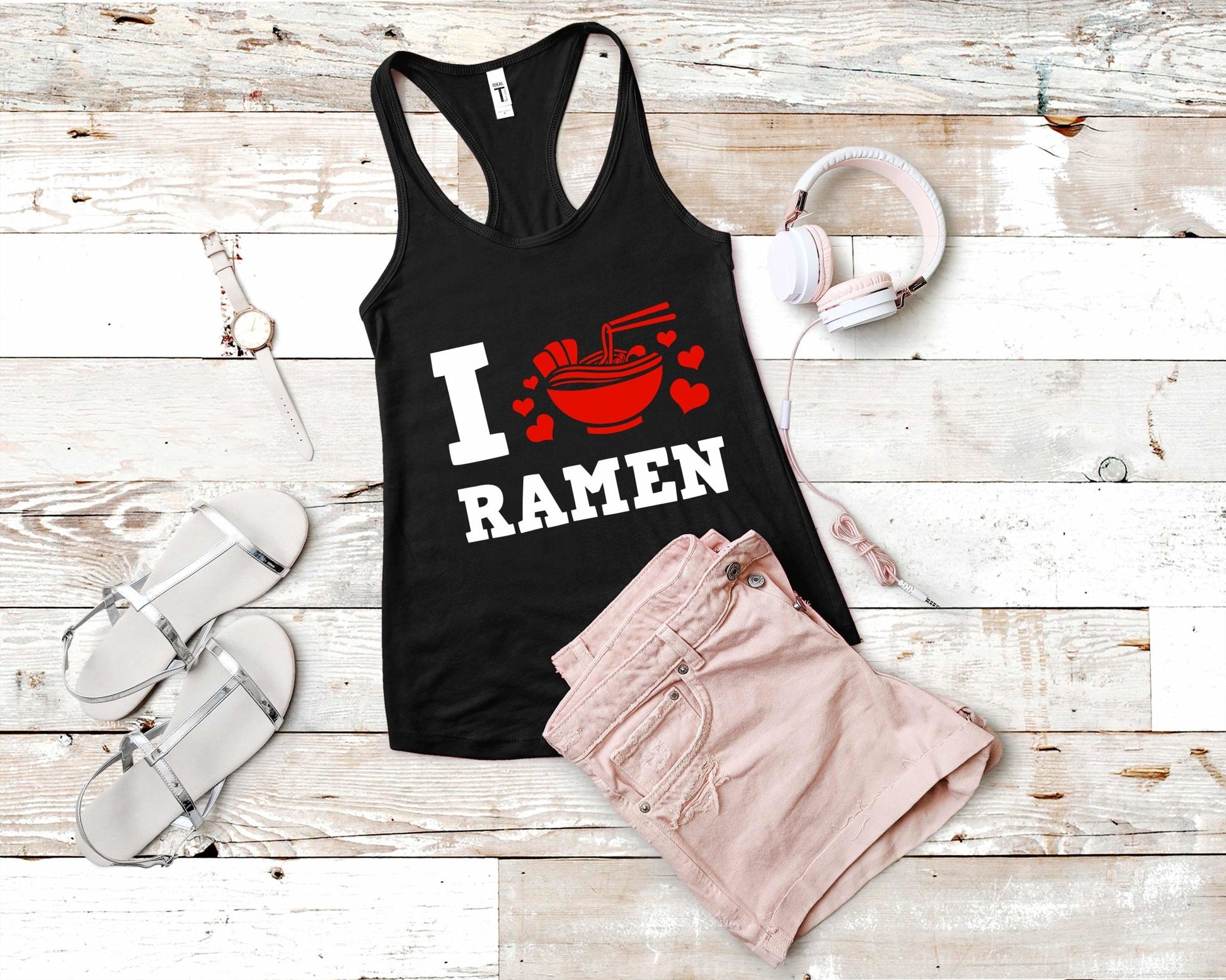 I Love Ramen Shirt for Foodie | Stocking Stuffer for College Student - Gone Coastal Creations - Shirts