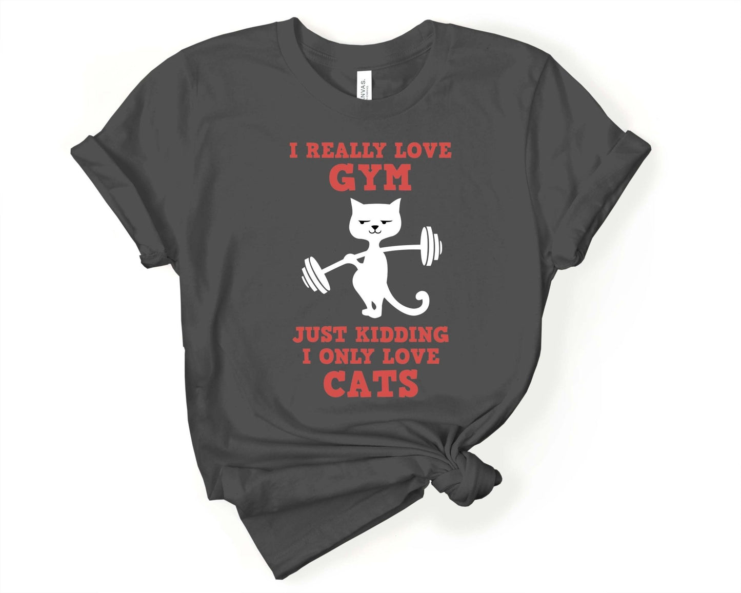 I Really Love the Gym, Just Kidding I Love Cats, Workout Sarcasm - Gone Coastal Creations - Shirts