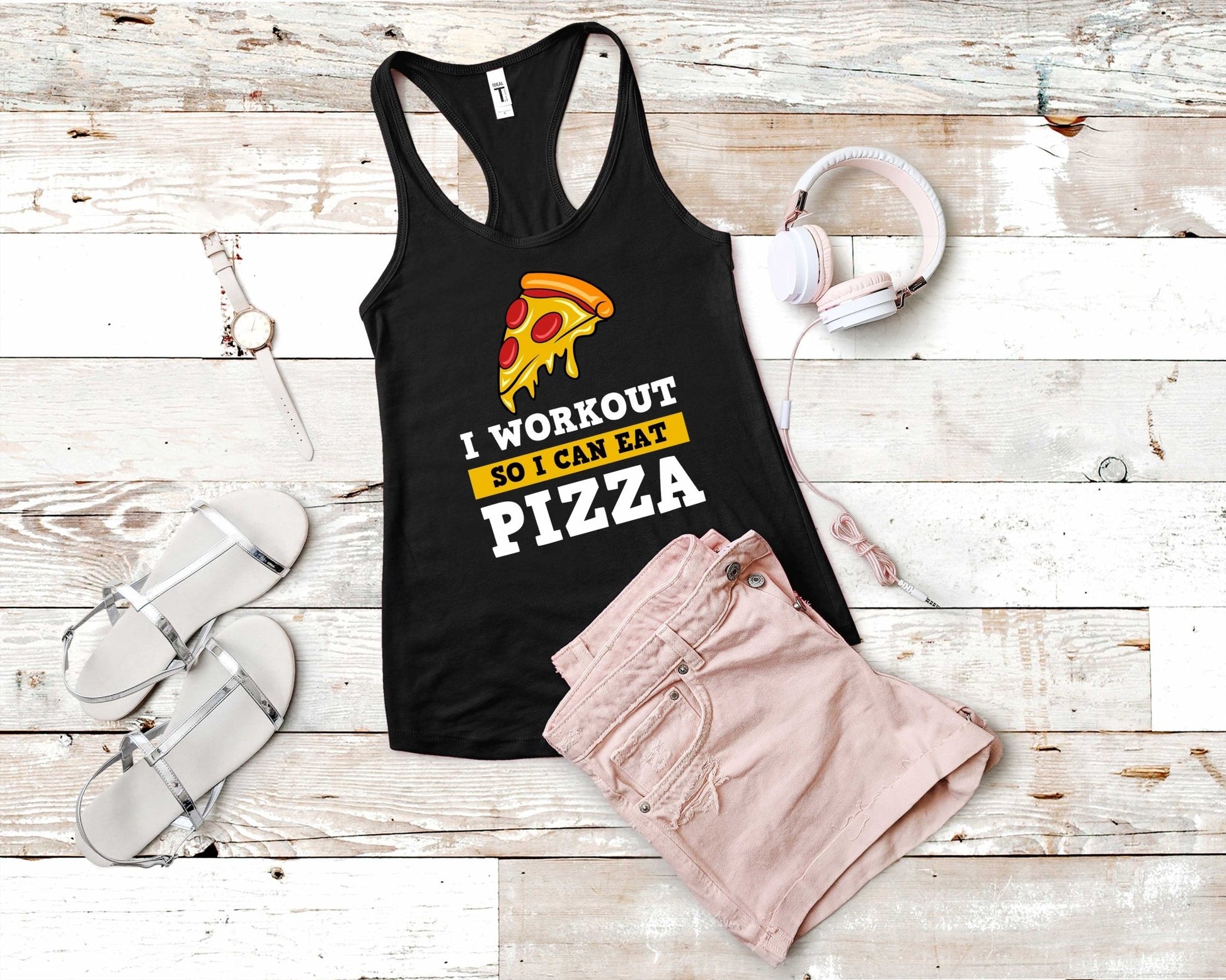 I Workout so I can Eat Pizza, Workout Sarcasm - Gone Coastal Creations - Shirts