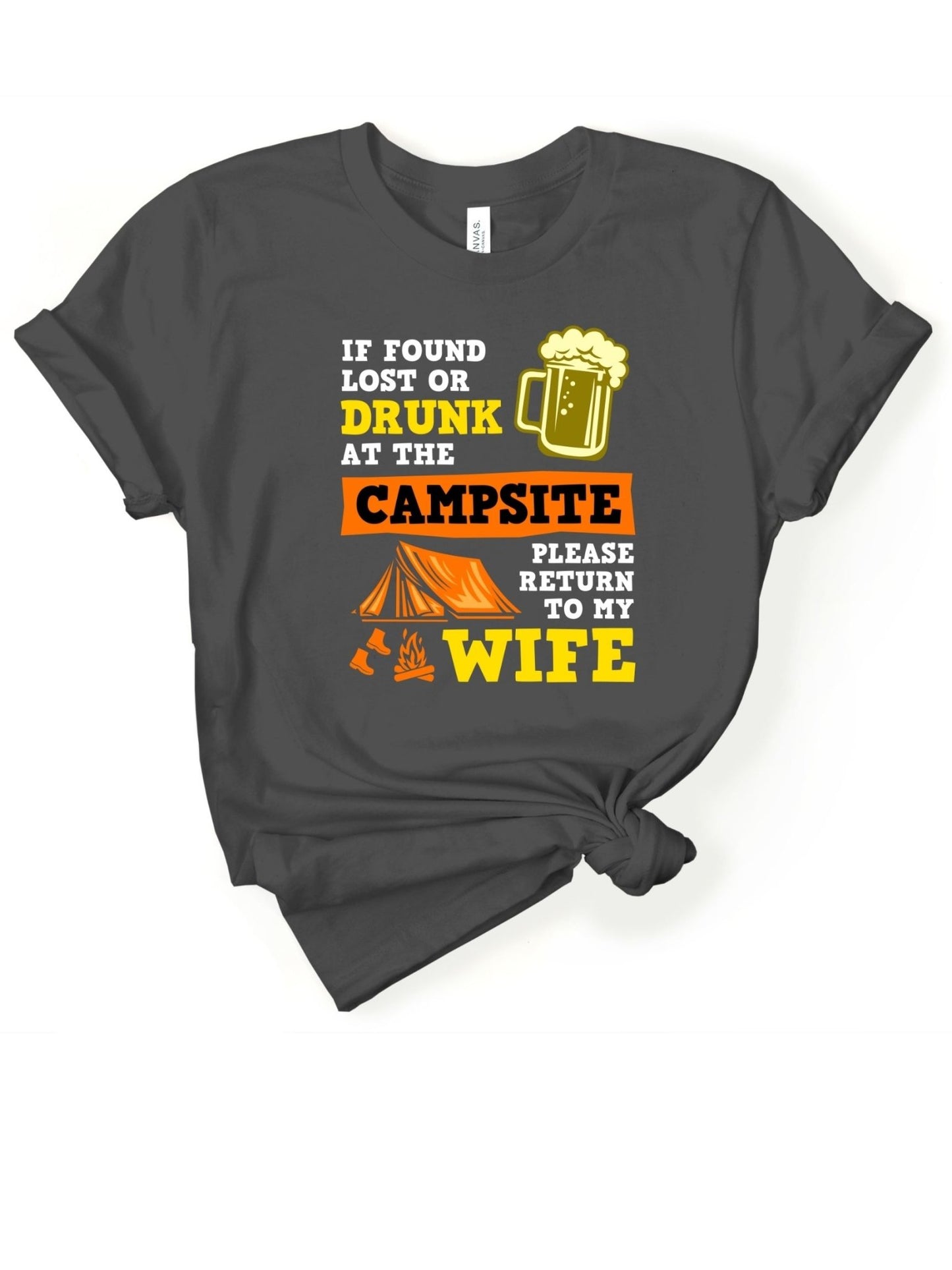 If Found Drunk & Lost Camping Tee - Gone Coastal Creations - shirts