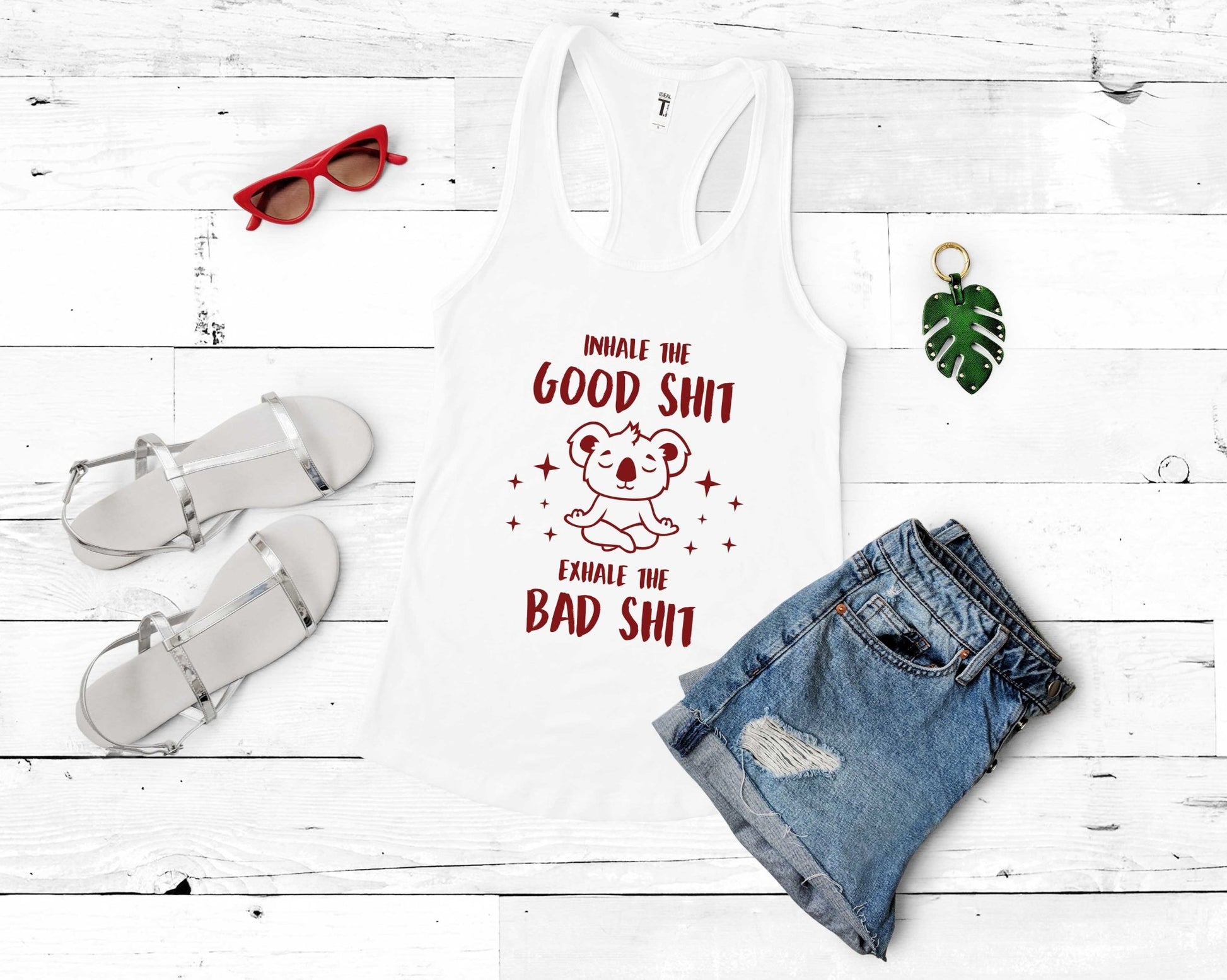 Inhale Good Exhale Bad Yoga Shirt | Stocking Stuffer for CoWorker - Gone Coastal Creations - Shirts