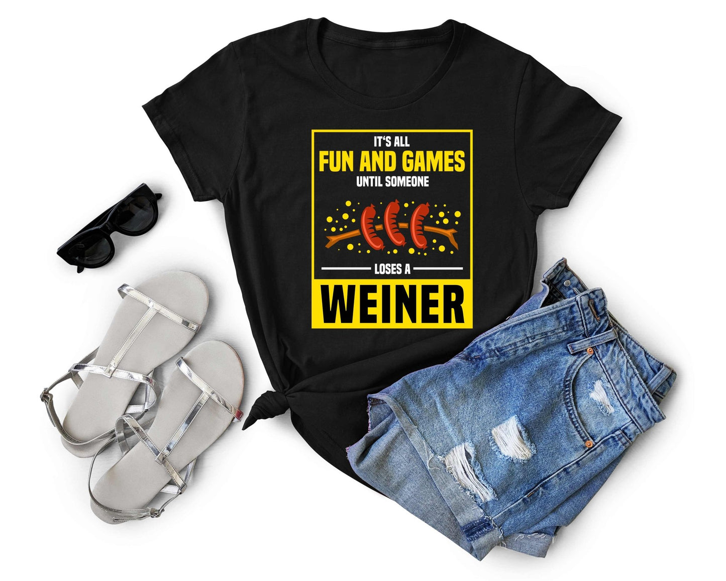 Its all fun and games until someone loses a Weiner | Funny Camping Shirts for the Outdoor Adventurer - Gone Coastal Creations - shirts