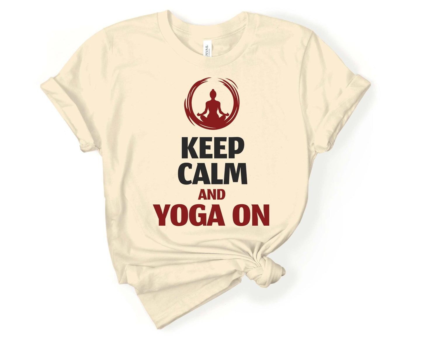 Keep Calm and Yoga On | Inspirational Yoga Shirt - Gone Coastal Creations - Shirts