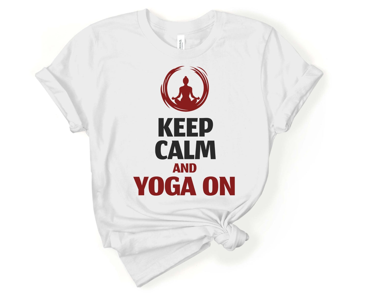 Keep Calm and Yoga On | Inspirational Yoga Shirt - Gone Coastal Creations - Shirts