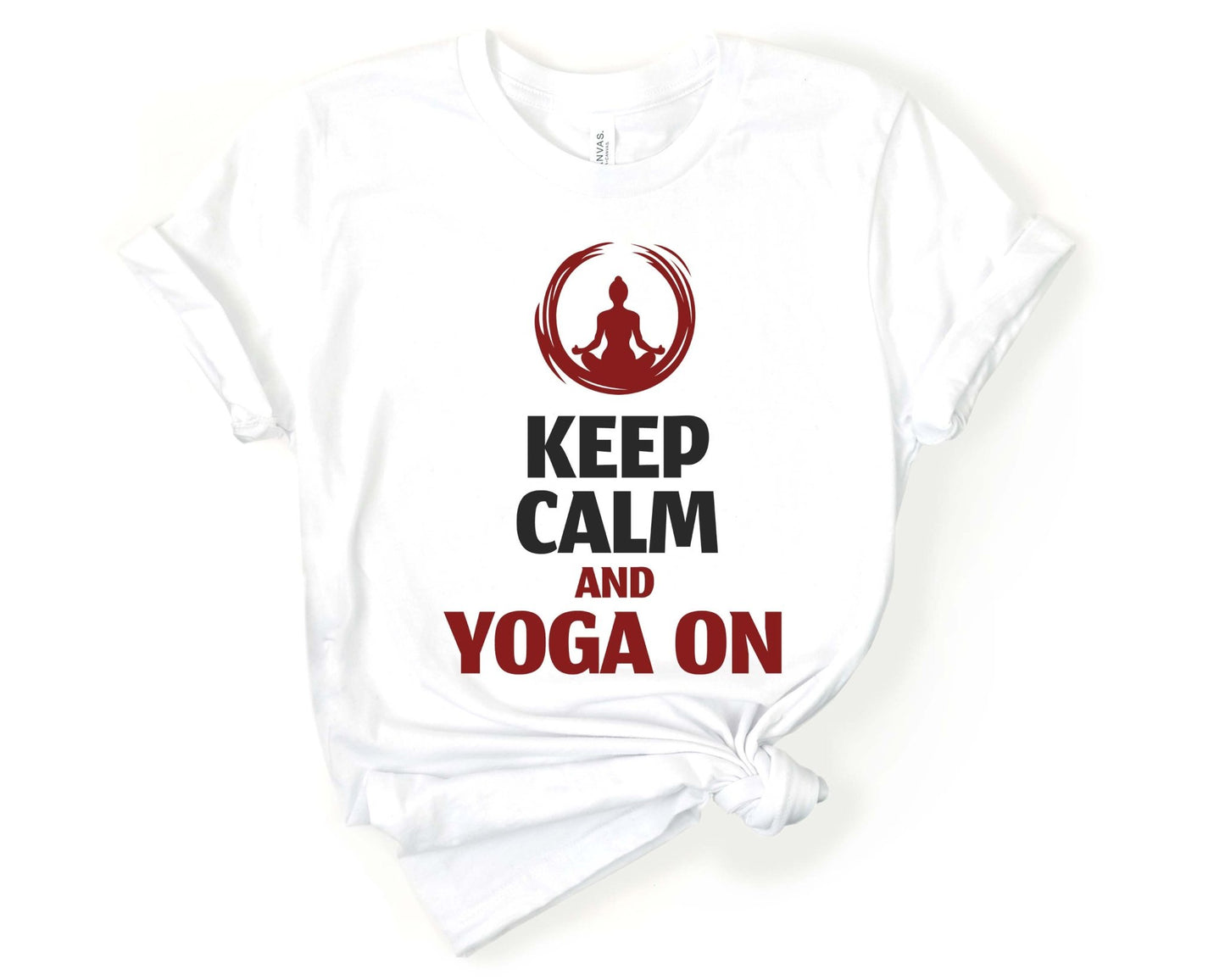 Keep Calm and Yoga On | Inspirational Yoga Shirt - Gone Coastal Creations - Shirts