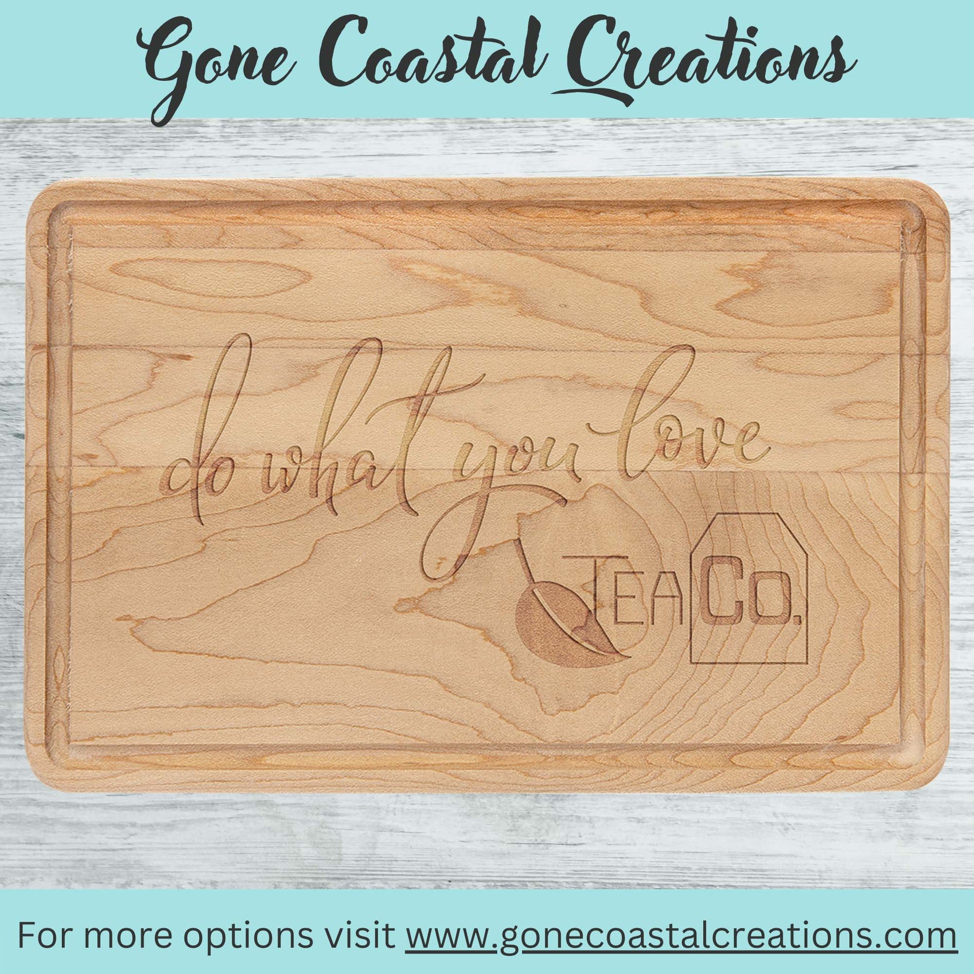 Maple Cutting Board with drip inlay - Ready for Personalized Engraving - Gone Coastal Creations - Engraved Gifts