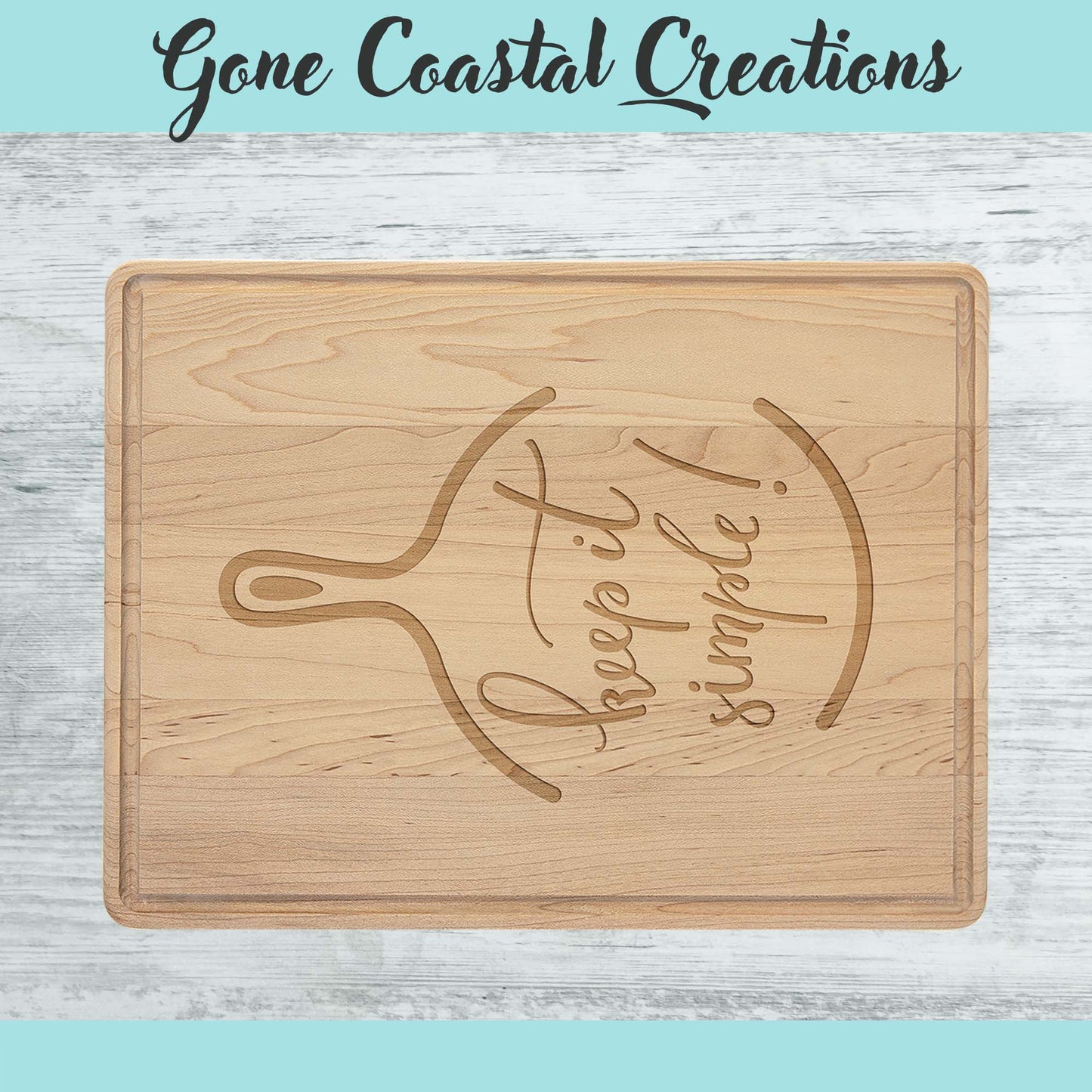 Maple Cutting Board with drip inlay - Ready for Personalized Engraving - Gone Coastal Creations - Engraved Gifts