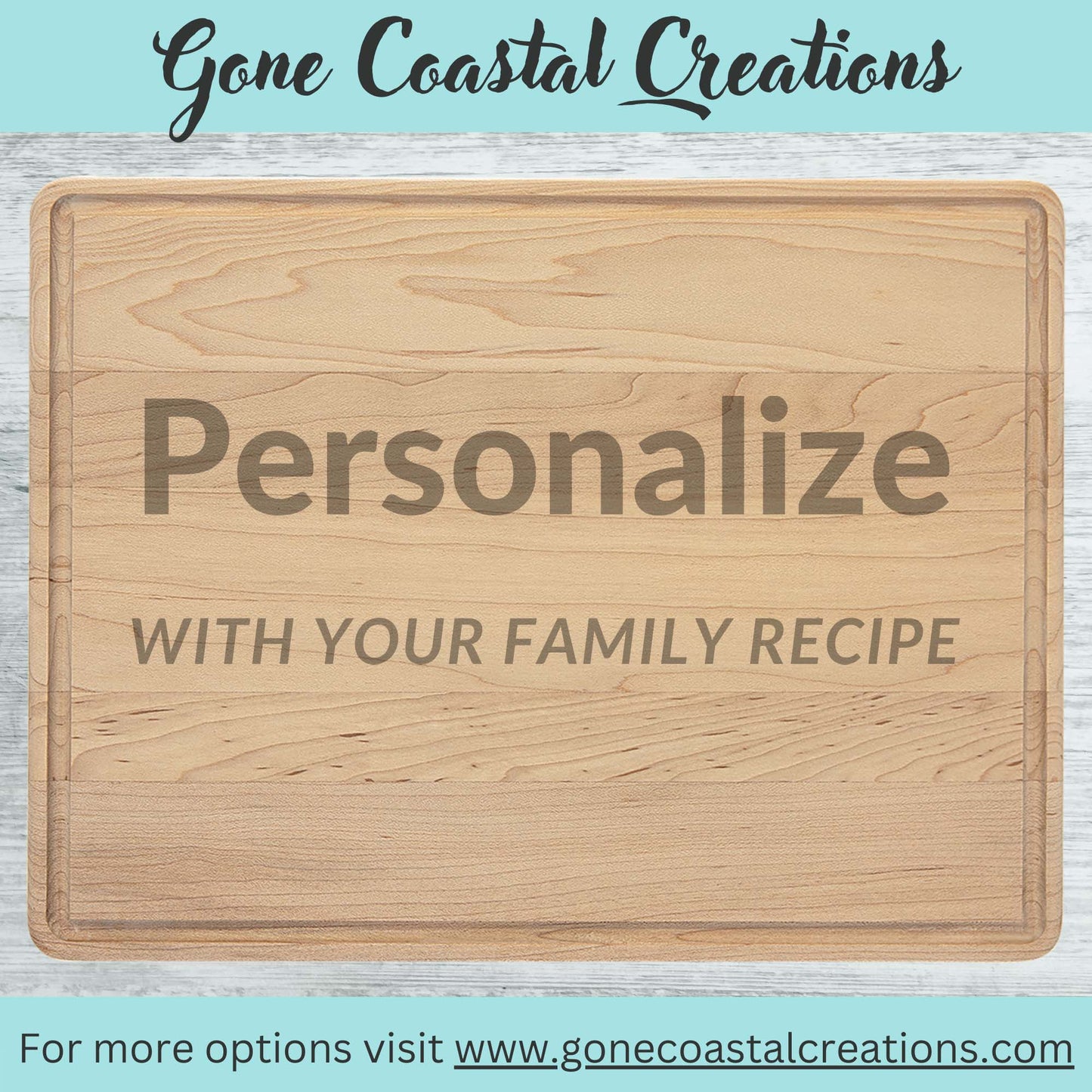 Maple Cutting Board with drip inlay - Ready for Personalized Engraving - Gone Coastal Creations - Engraved Gifts