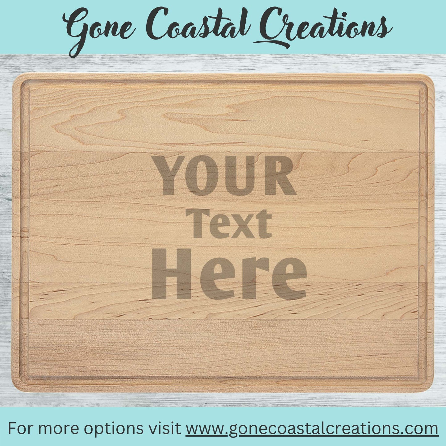 Maple Cutting Board with drip inlay - Ready for Personalized Engraving - Gone Coastal Creations - Engraved Gifts