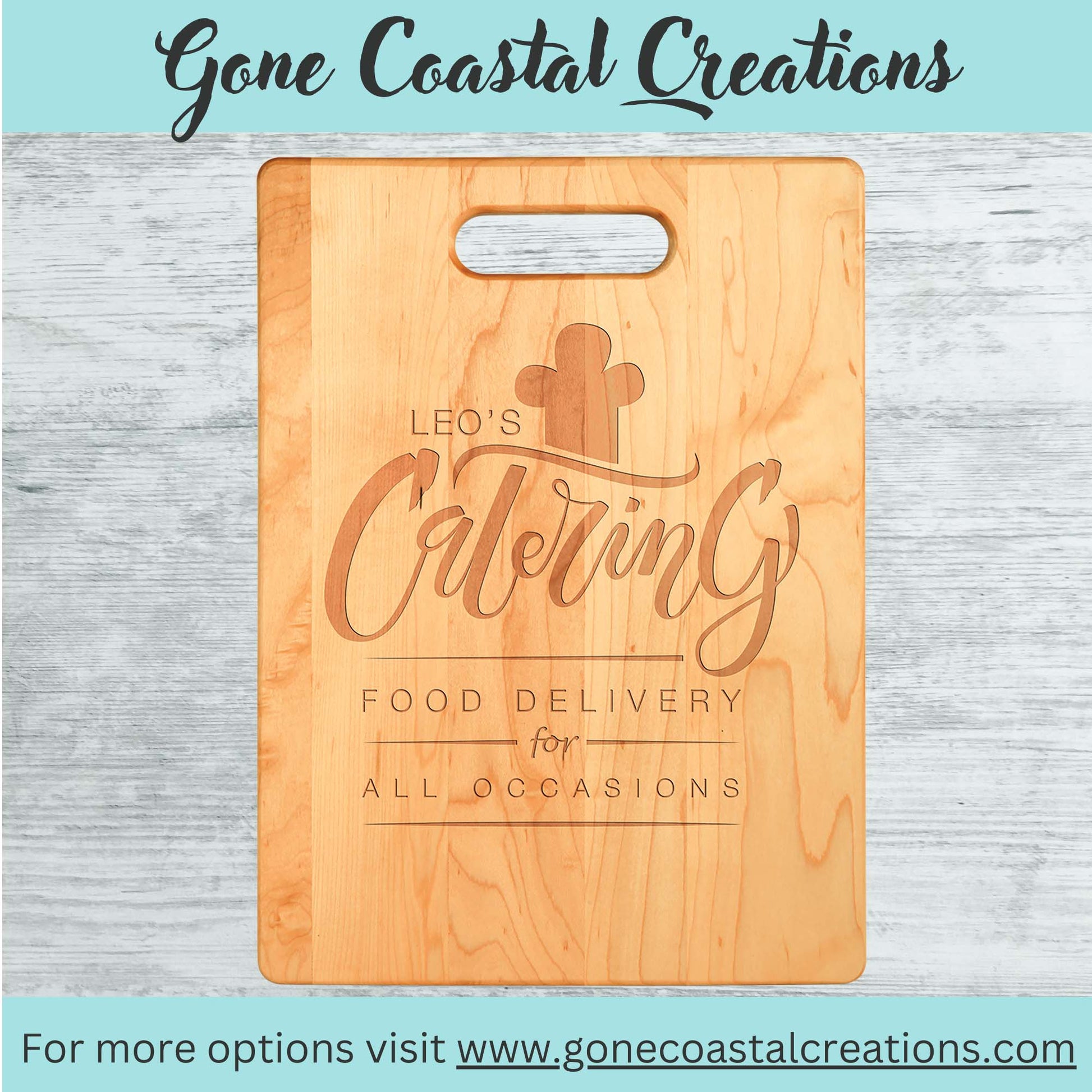 Maple Cutting Board with Handle - Ready for Personalized Engraving - Gone Coastal Creations - Engraved Gifts