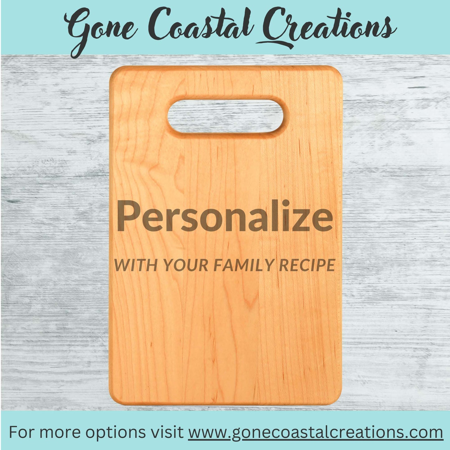 Maple Cutting Board with Handle - Ready for Personalized Engraving - Gone Coastal Creations - Engraved Gifts