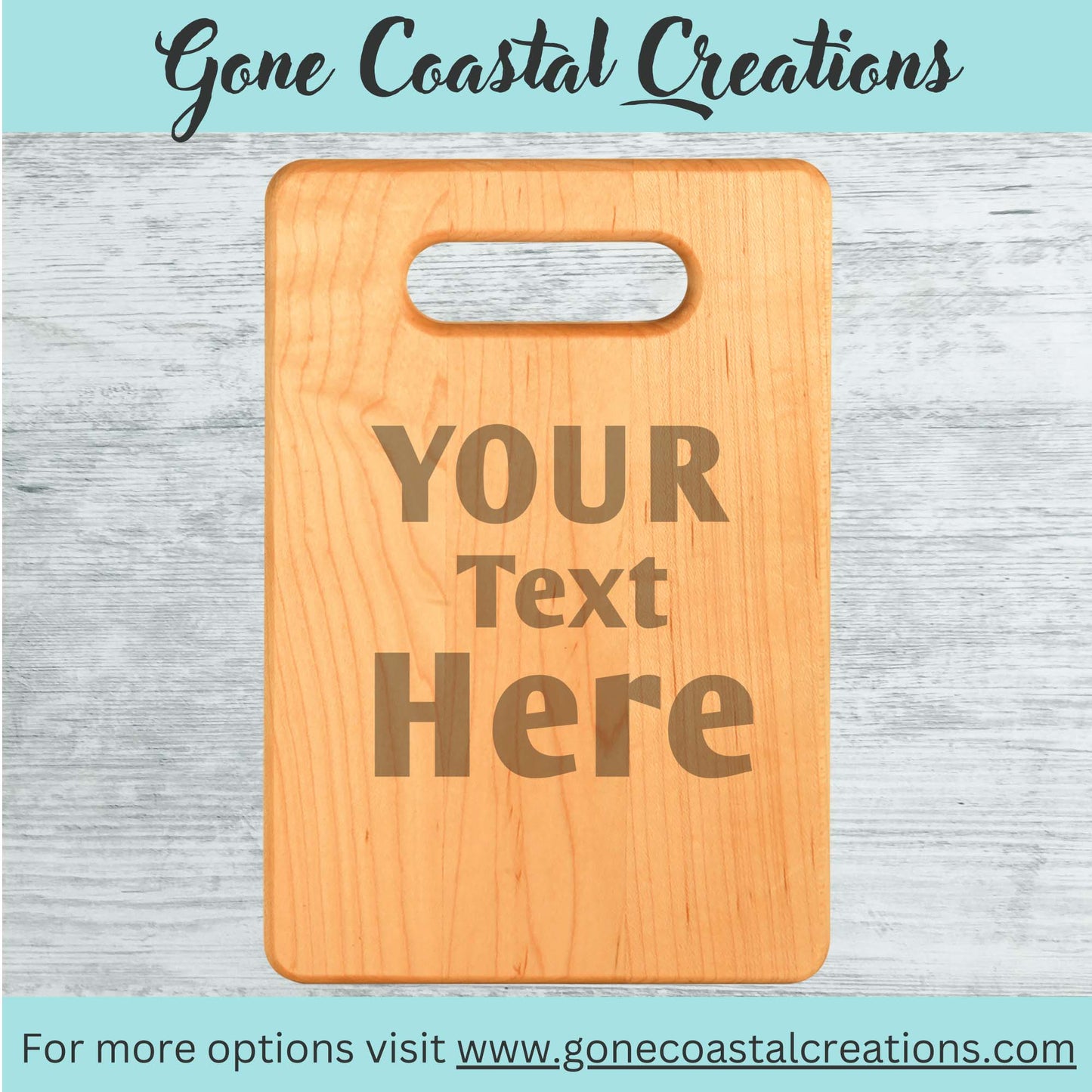 Maple Cutting Board with Handle - Ready for Personalized Engraving - Gone Coastal Creations - Engraved Gifts