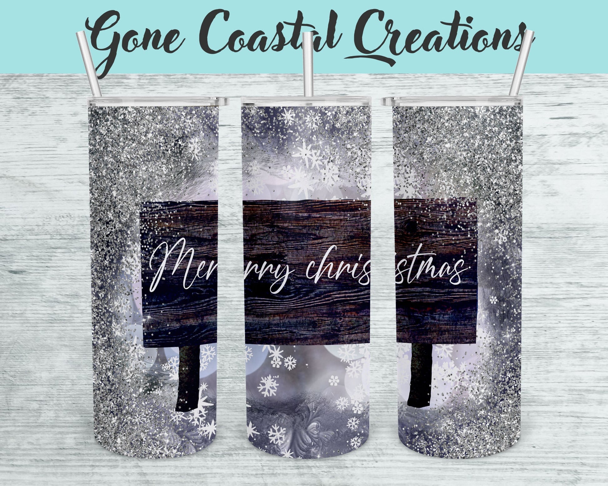 Merry Christmas Sign Themed Tumbler - a unique gift this holiday - Gone Coastal Creations - Mugs & Tumblers