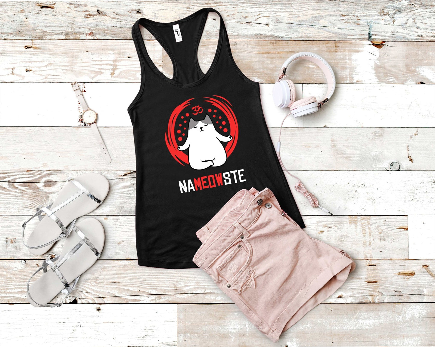 Na -Meow-Ste | Funny Yoga Shirt | Yoga Shirt for the Cat Lover