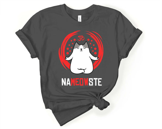 Na -Meow-Ste | Funny Yoga Shirt | Yoga Shirt for the Cat Lover - Gone Coastal Creations - Shirts