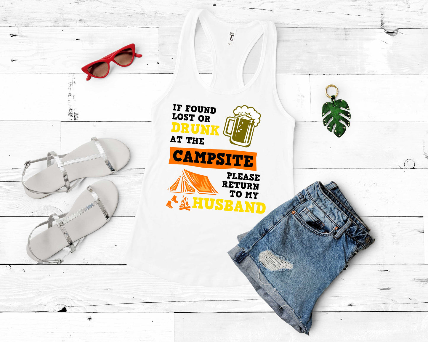 If Found Drunk & Lost Camping Return to Husband | Funny Camping Tee for Outdoor Adventurer