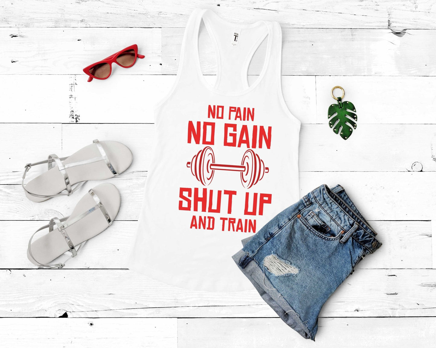 No Pain No Gain Shut Up n Train, Workout Humor - Gone Coastal Creations - Shirts