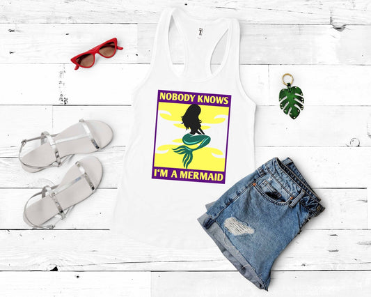 Nobody Knows Im a Mermaid | Mermaid Lovers Shirt - Gone Coastal Creations - Shirts