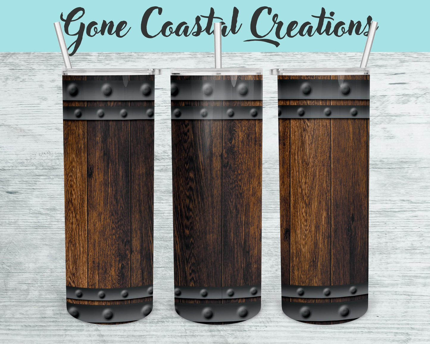 Oak Barrel Picture Tumbler - a unique gift this holiday - Gone Coastal Creations - Mugs & Tumblers