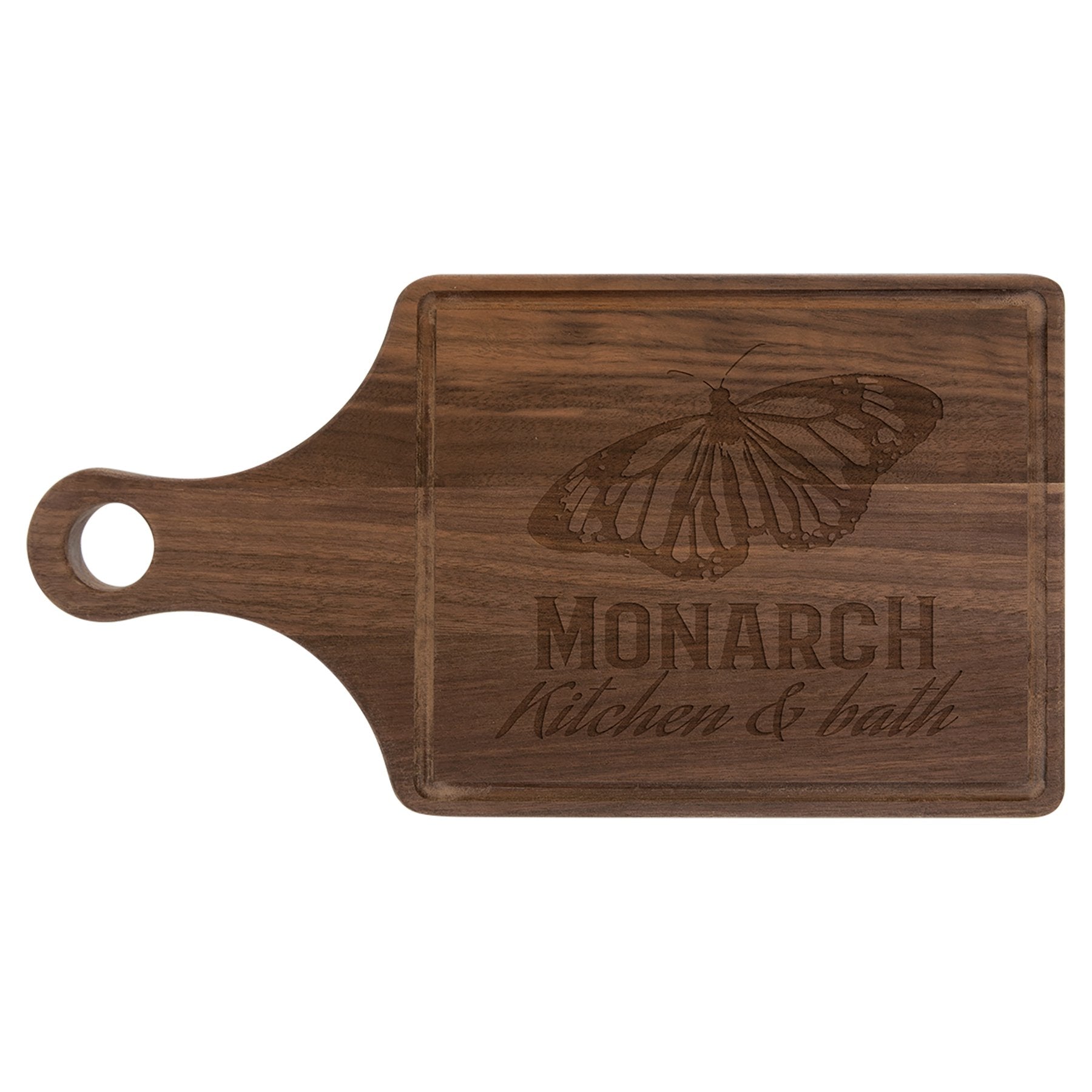 Paddle Shaped Walnut Cutting Board with drip inlay - Ready for Personalized Engraving - Gone Coastal Creations - Engraved Gifts