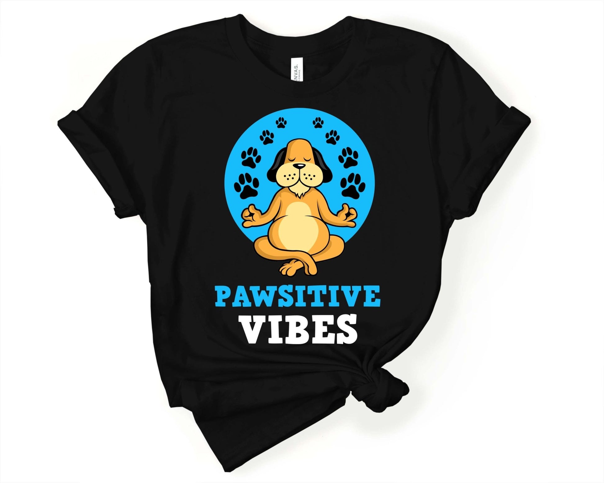 Pawsitive Vibes Cute Yoga Shirt | Dog Lover Yoga Shirt - Gone Coastal Creations - Shirts