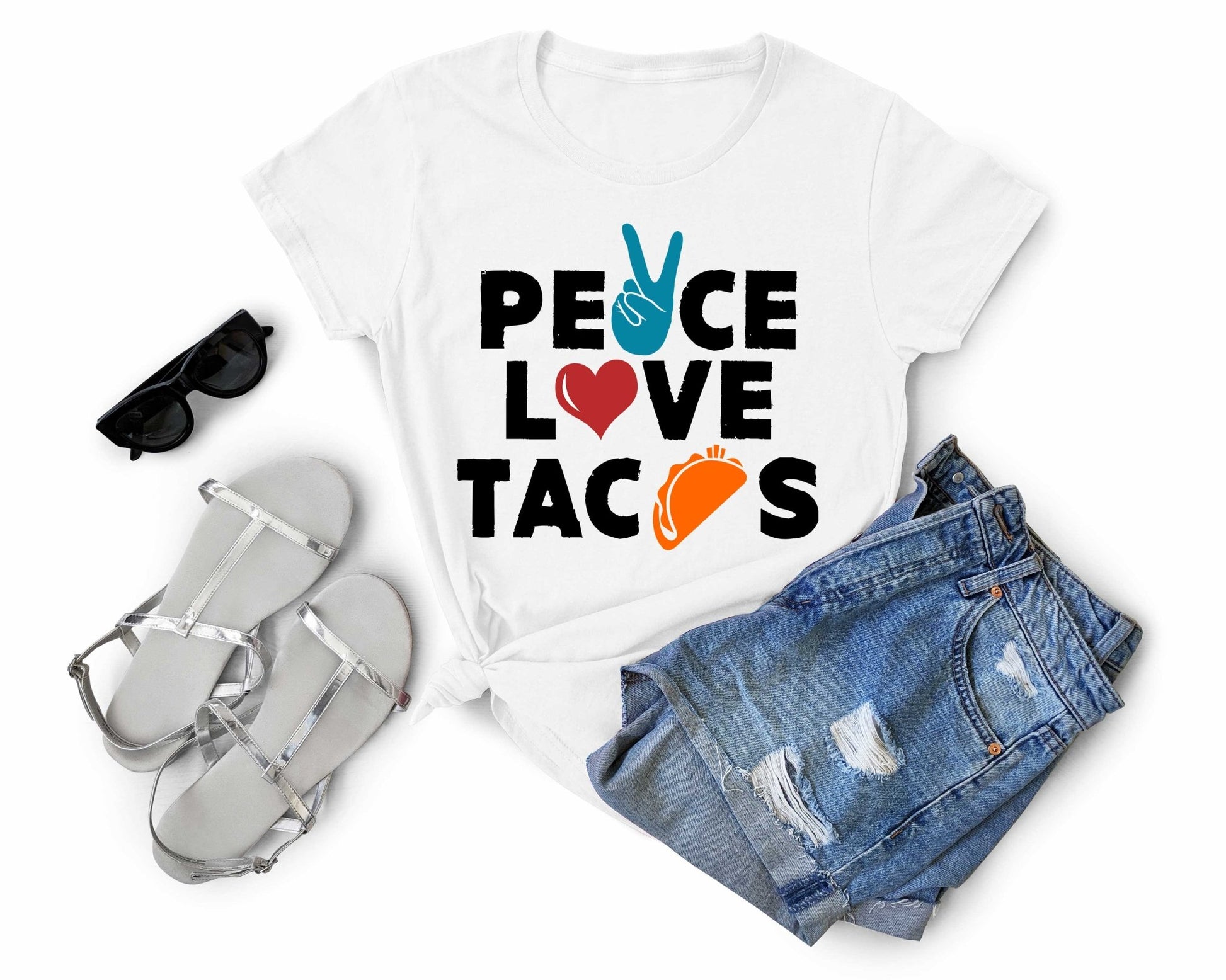 Peace Love Taco | Taco Lover Shirt - Gone Coastal Creations - Shirts