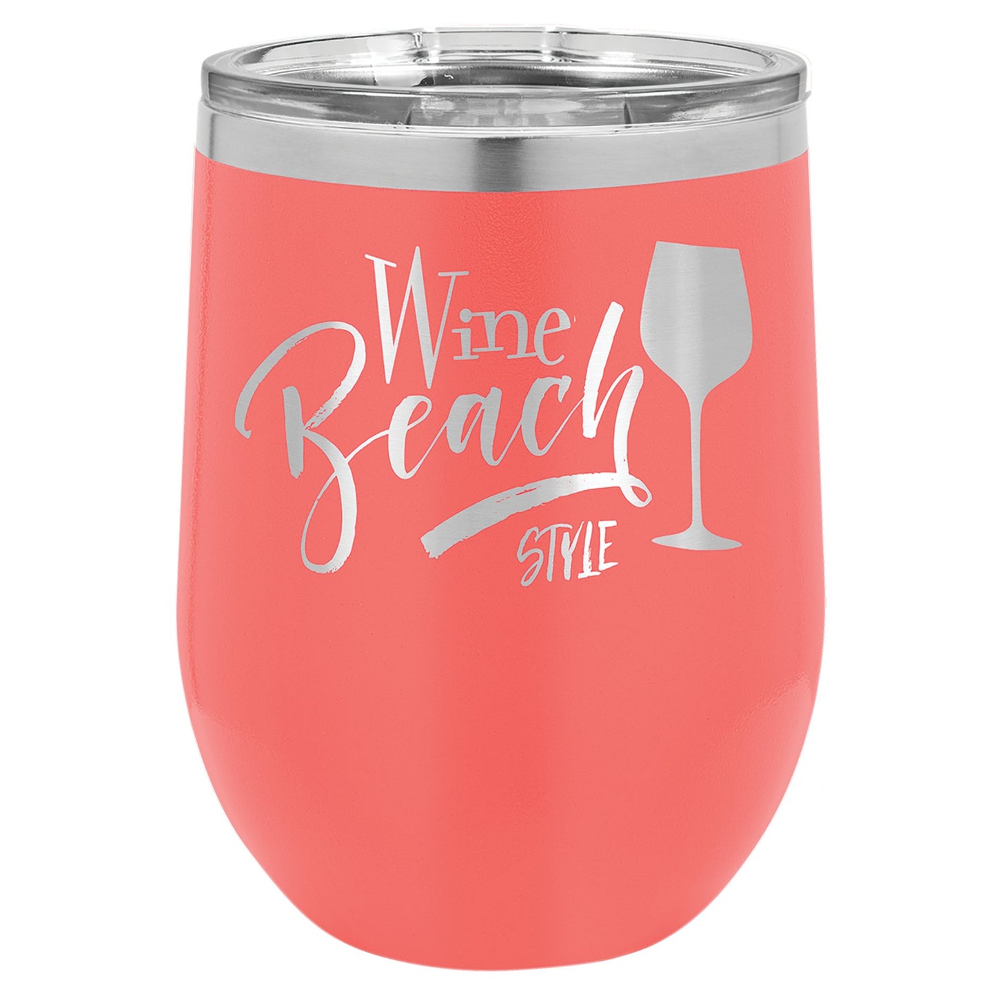 Polar Camel 12 oz. Stemless Tumbler with Clear Lid - Ready for Personalized Laser Engraving - Gone Coastal Creations - Laser Engraved Drinkware