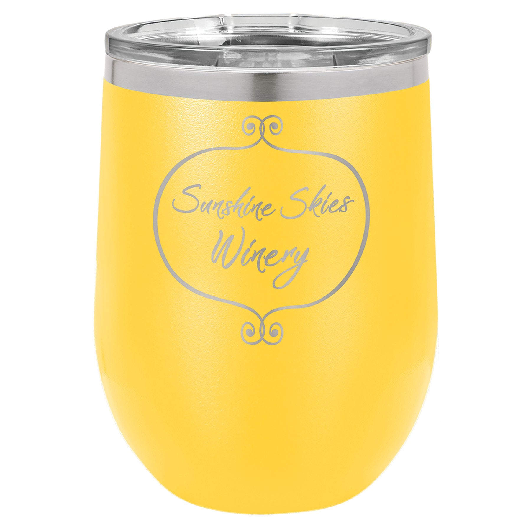 Polar Camel 12 oz. Stemless Tumbler with Clear Lid - Ready for Personalized Laser Engraving - Gone Coastal Creations - Laser Engraved Drinkware