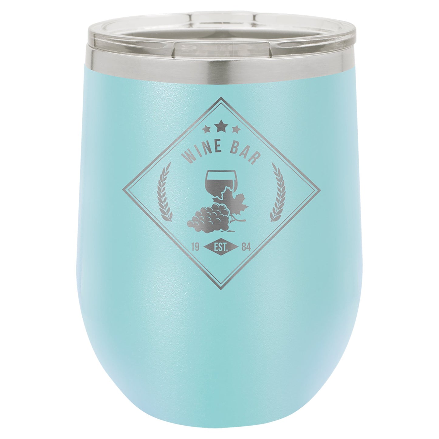 Polar Camel 12 oz. Stemless Tumbler with Clear Lid - Ready for Personalized Laser Engraving - Gone Coastal Creations - Laser Engraved Drinkware