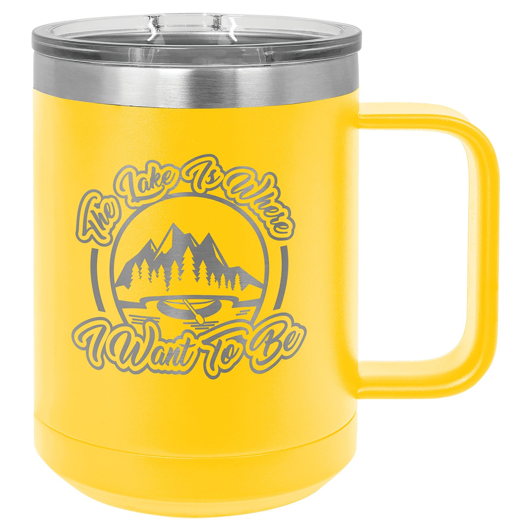 Polar Camel 15 oz. Mug with Slider Lid - Ready for Personalized Laser Engraving - Gone Coastal Creations - Laser Engraved Drinkware