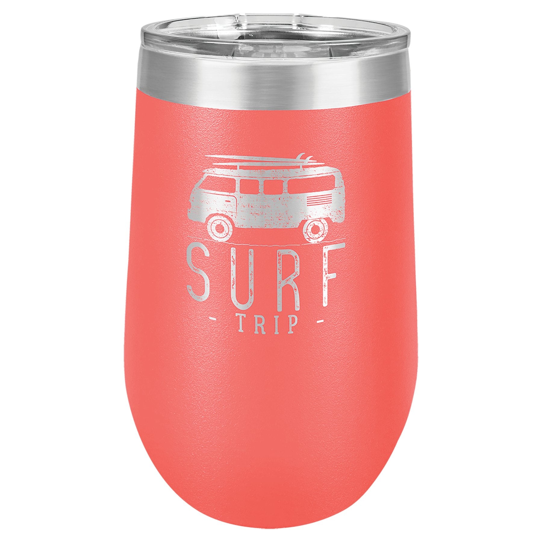 Polar Camel 16 oz. Stemless Tumbler with Clear Lid - Ready for Personalized Laser Engraving - Gone Coastal Creations - Laser Engraved Drinkware