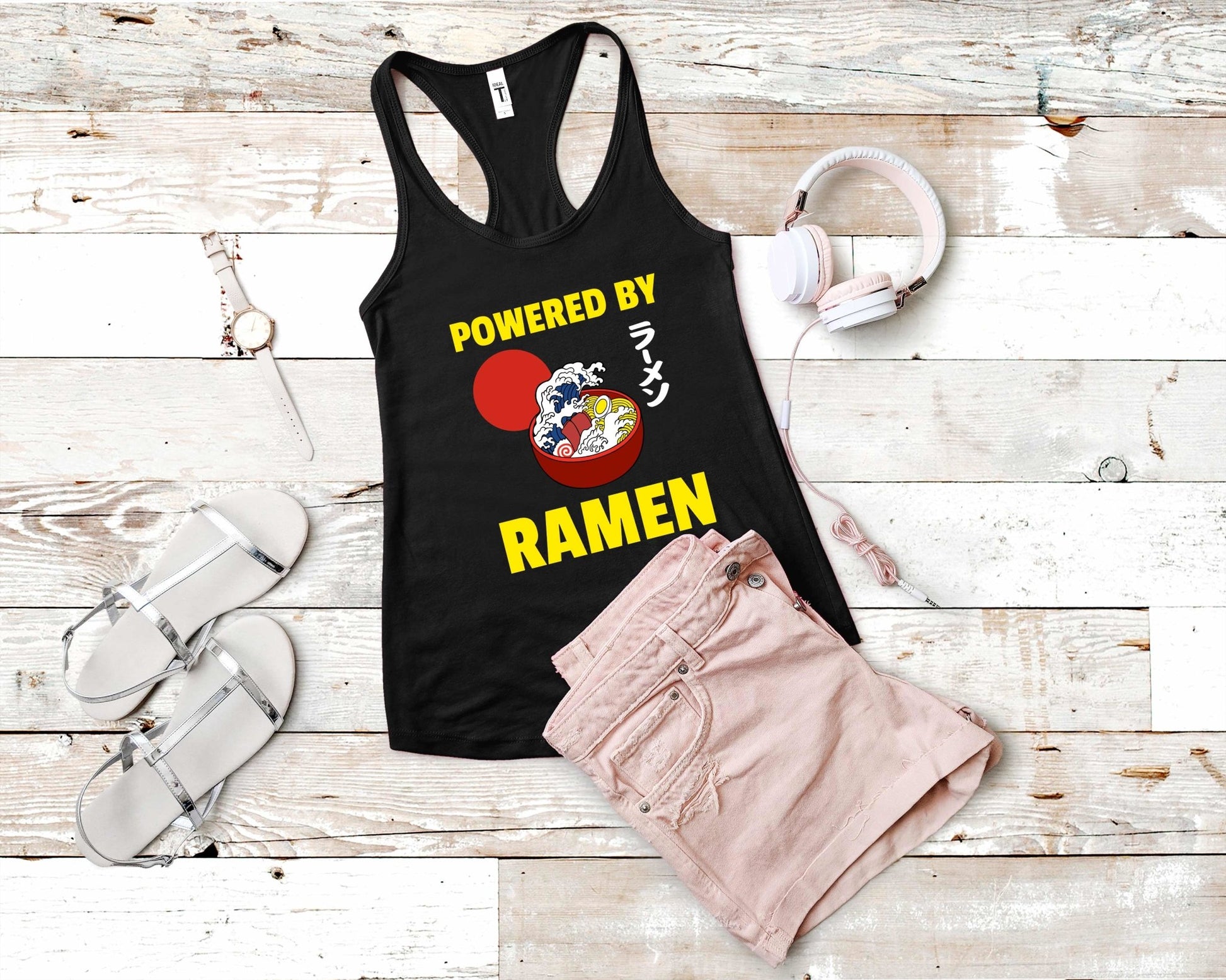 Powered by Ramen Shirt for Foodie | Stocking Stuffer for College Student - Gone Coastal Creations - Shirts