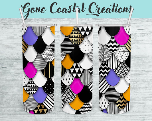 Quilt block scales pattern tumbler, gift for her, mothers day gift, Quilt lover, dragon lover gift - Gone Coastal Creations - Mugs & Tumblers