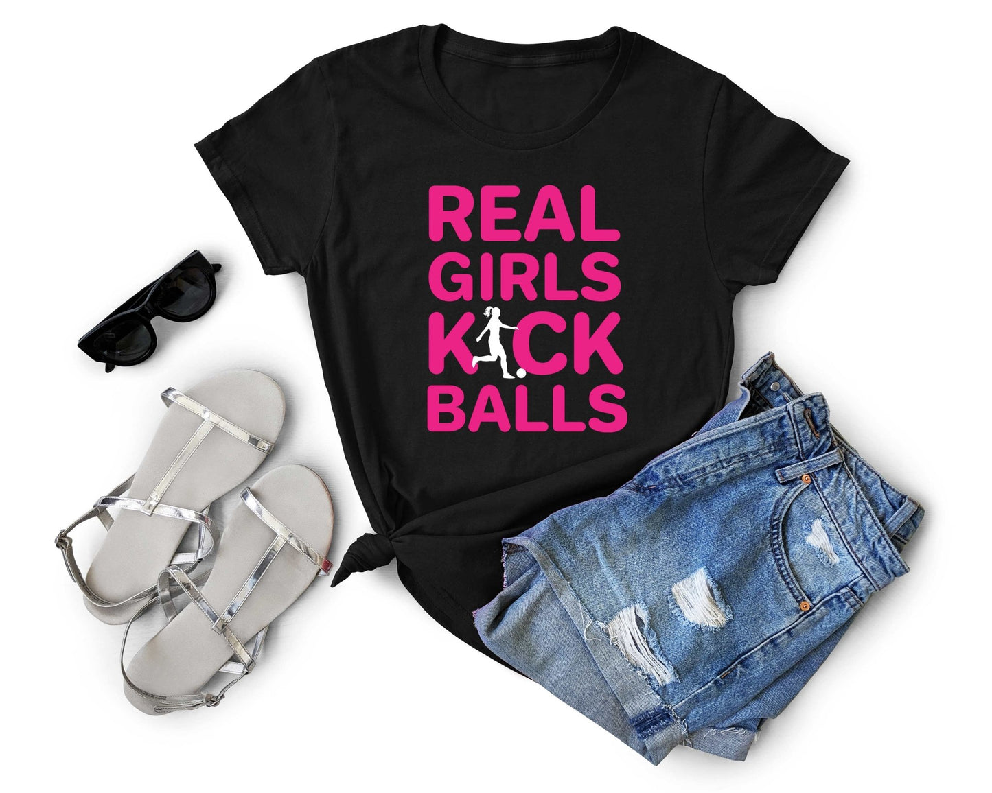 Real Girls Kick Balls, Soccer is Life - Gone Coastal Creations - Shirts