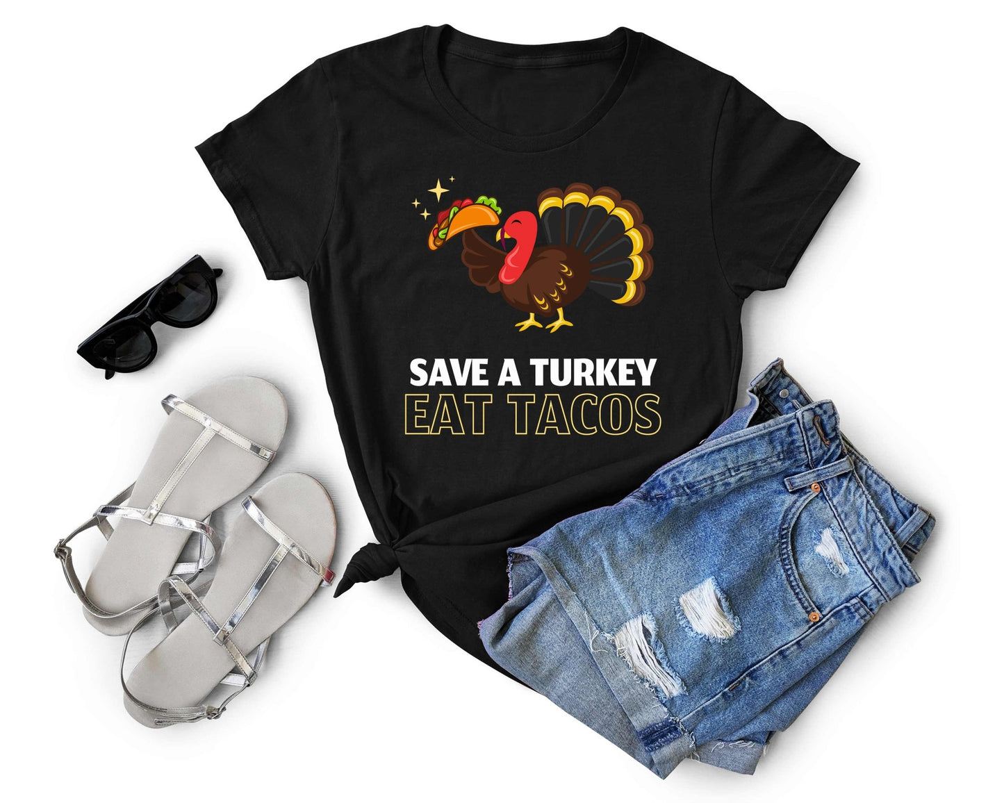 Save a Turkey Eat Tacos | Taco Lover Shirt - Gone Coastal Creations - Shirts