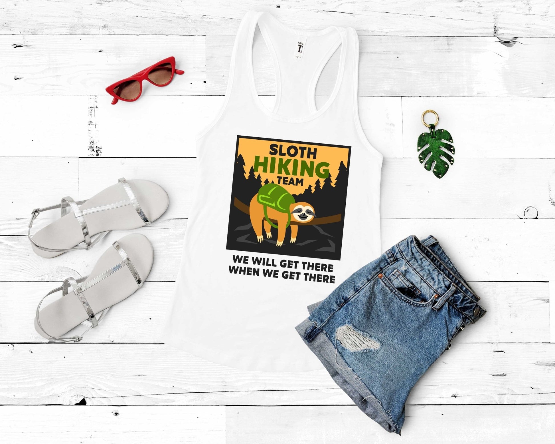 Sloth Hiking Team - We'll Get There When We Get There | Funny Camping Shirts for the Outdoor Adventurer - Gone Coastal Creations - shirts