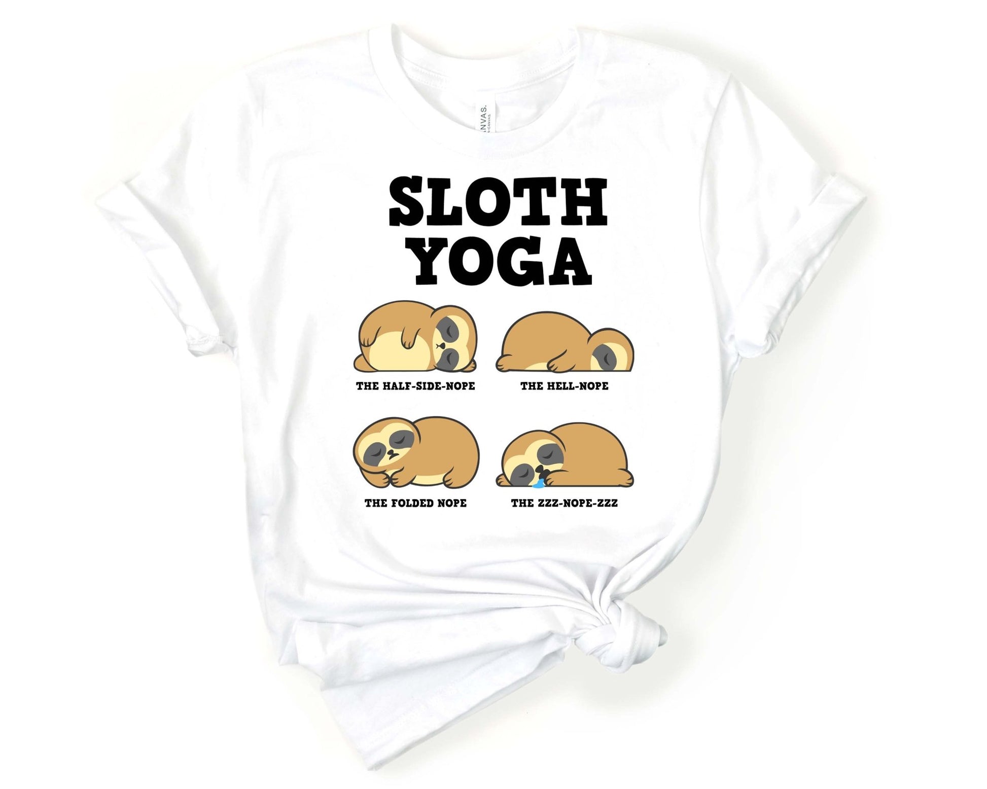 Sloth Yoga - Too Tired for Yoga Pun | Yoga Lovers Shirt - Gone Coastal Creations - Shirts