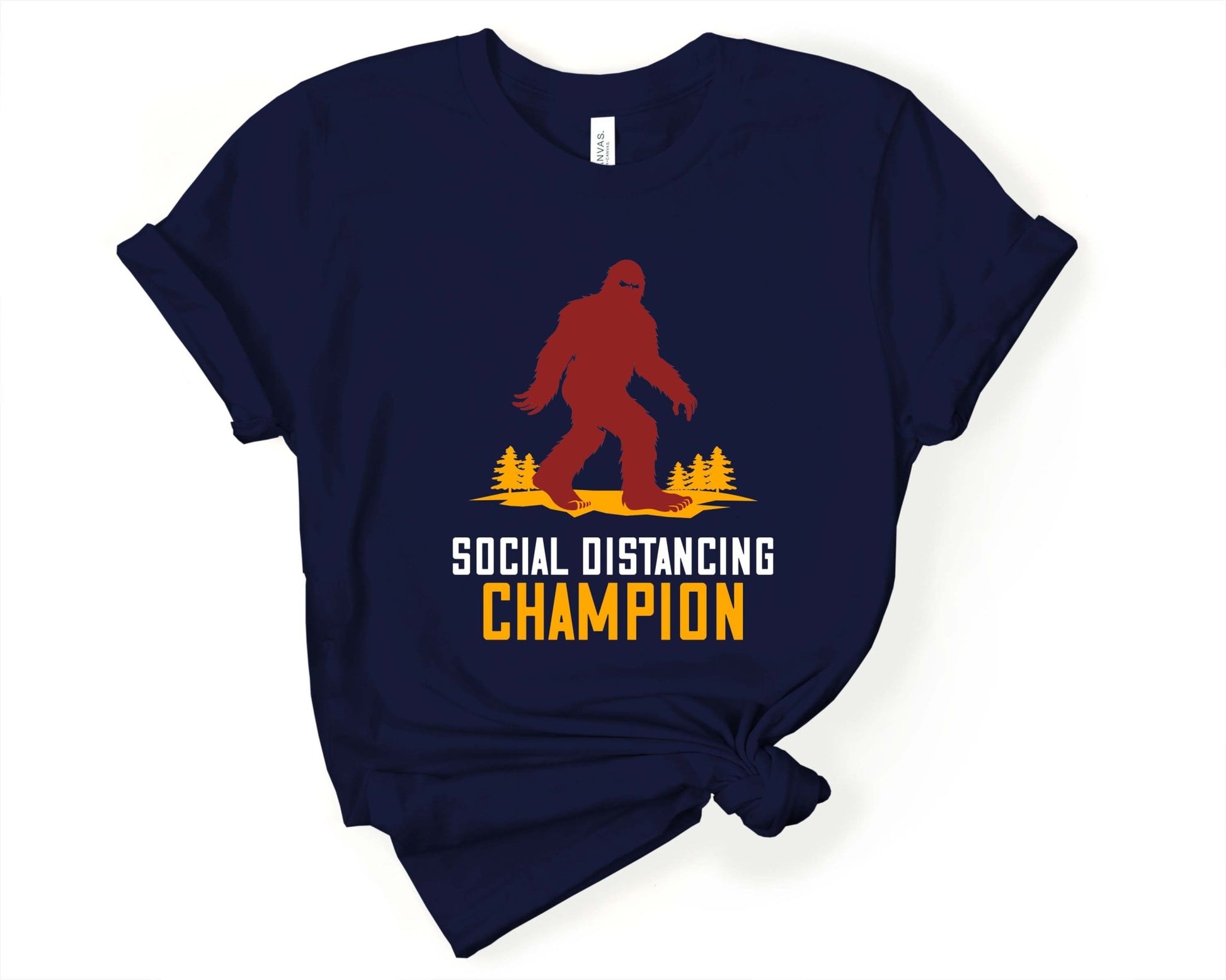 Social Distancing Champion Tee for Sasquatch Lover - Gone Coastal Creations - Shirts