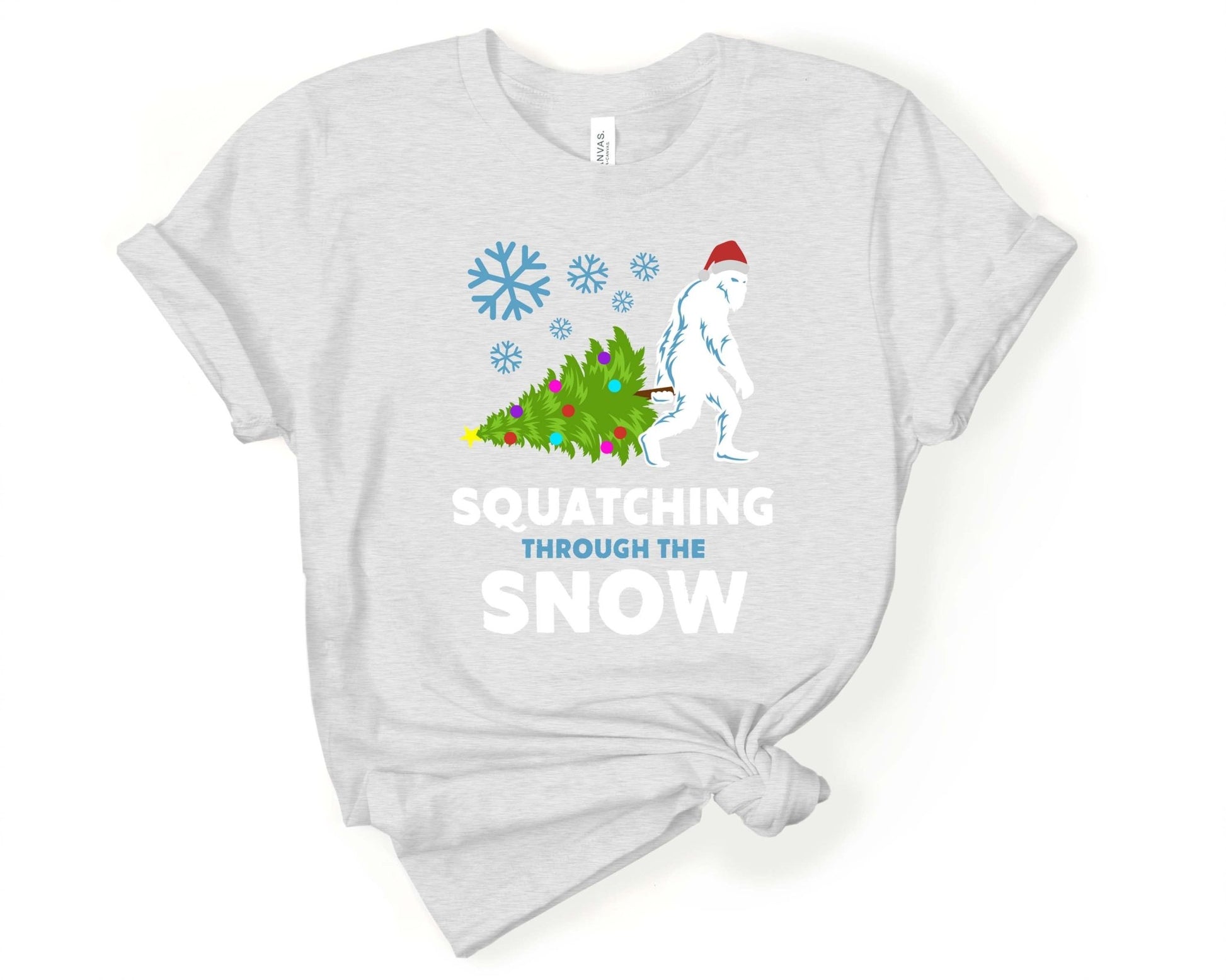 Squatching Through the Snow Bigfoot Lover T-Shirt - Gone Coastal Creations - Shirts