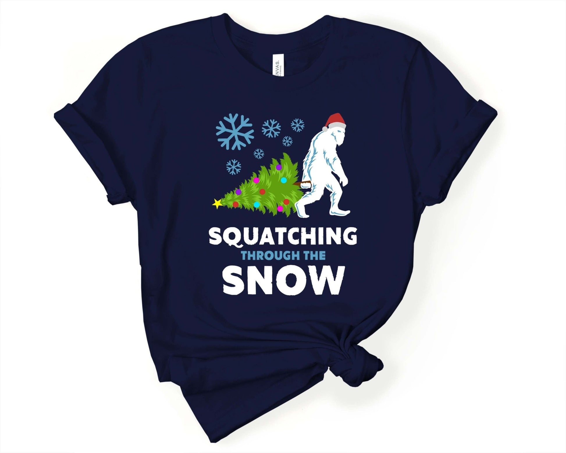 Squatching Through the Snow Bigfoot Lover T-Shirt - Gone Coastal Creations - Shirts