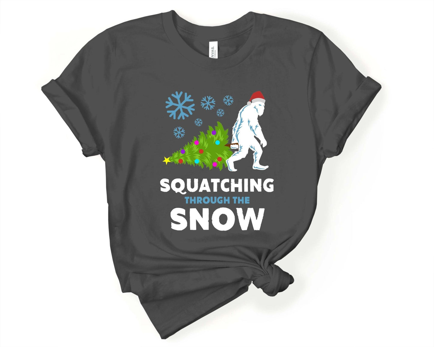 Squatching Through the Snow Bigfoot Lover T-Shirt - Gone Coastal Creations - Shirts