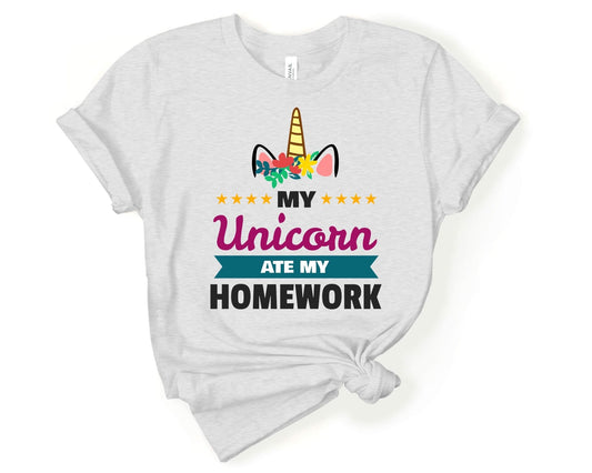 The Unicorn Ate My Homework | T-Shirt for Unicorn Lovers - Gone Coastal Creations - Shirts